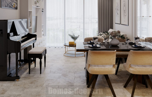 Ламинат Stone Floor SPC Травертин Бежевый фото 2 Ламинат Stone Floor SPC Травертин Бежевый фото 2