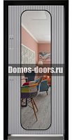 Дверной Континент Панель Овал [зеркало] цв. Софт серый 16 мм