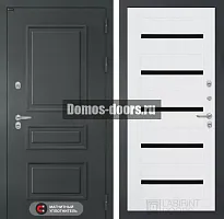 Входная дверь Лабиринт Атлантик 01 - Белое дерево, стекло черное