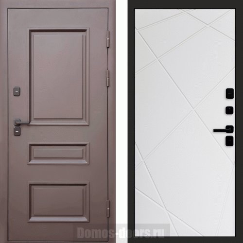 Termo door Входная металлическая дверь с терморазрывом Аляска муар коричневый Лучи белый