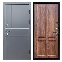 Termo door Входная металлическая дверь с терморазрывом Сибирь термо премиум Вертикаль grey Орех стандарт