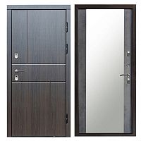 Termo door Входная металлическая дверь с терморазрывом Сибирь термо премиум Вертикаль венге Зеркало бетон темный