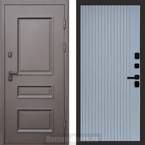 Termo door Входная металлическая дверь с терморазрывом Аляска муар коричневый Flat Grey софт