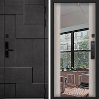 Входная дверь Command doors Cyber tetris grey 3Z Белая Лиственница
