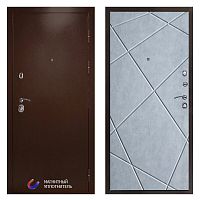 Termo door Входная дверь Техно медь Лучи бетон светлый