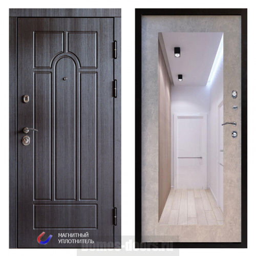 Termo door Входная дверь Модена Зеркало триумф бетон светлый Termo door Входная дверь Модена Зеркало триумф бетон светлый