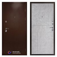 Termo door Входная дверь Техно медь Горизонт бетон светлый