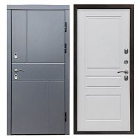 Termo door Входная металлическая дверь с терморазрывом Сибирь термо премиум Вертикаль grey Классика белый матовый