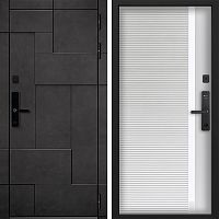 Входная дверь Command doors Cyber tetris grey 30Б белый матовый