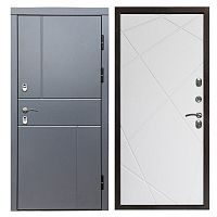 Termo door Входная металлическая дверь с терморазрывом Сибирь термо премиум Вертикаль grey Лучи белый