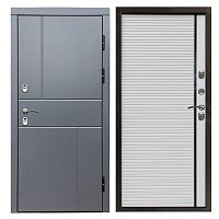 Termo door Входная металлическая дверь с терморазрывом Сибирь термо премиум Вертикаль grey porte white
