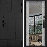 Входная дверь Command doors Cyber tetris black 3z бетон молочный