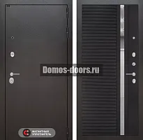Входная дверь Лабиринт SILVER 31 - Черный кварц, зеркальная вставка с тонировкой