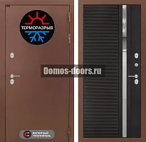 Входная дверь Лабиринт Термо Магнит 31 - Черный кварц, зеркальная вставка с тонировкой