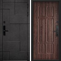Входная дверь Command doors Cyber tetris grey 15 Дуб коньяк