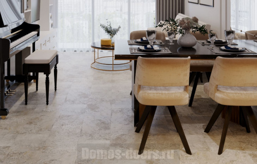 Ламинат Stone Floor SPC Травертин Бежевый фото 5 Ламинат Stone Floor SPC Травертин Бежевый фото 5