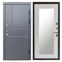 Termo door Входная металлическая дверь с терморазрывом Сибирь термо премиум Вертикаль grey Зеркало триумф лиственница